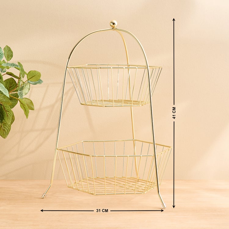 Orion Chromeware Ellora Metal 2-Tier Fruit Basket