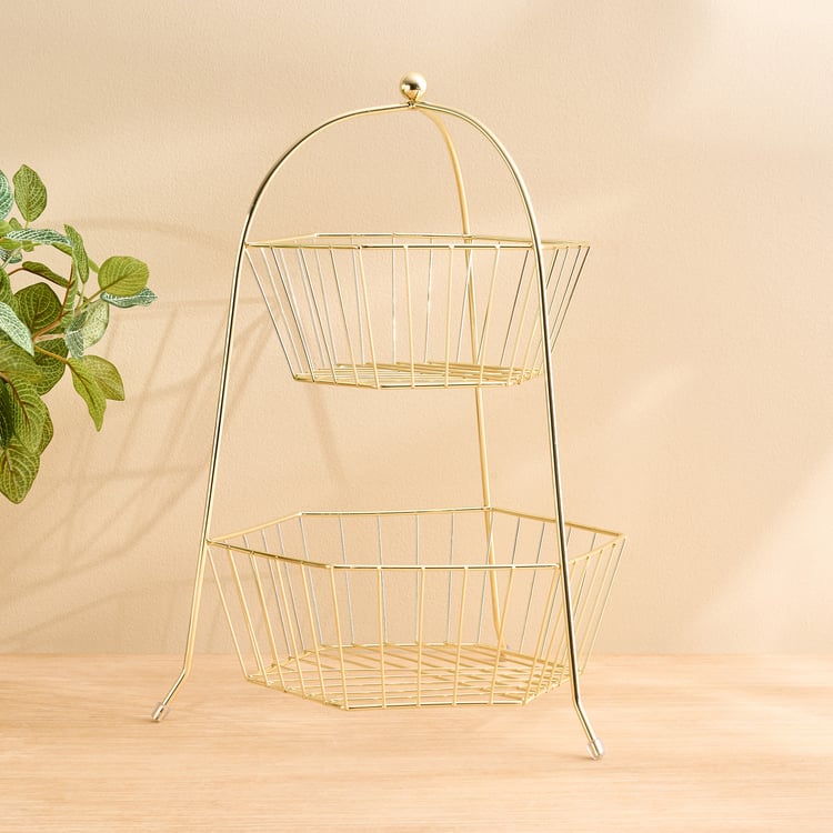 Orion Chromeware Ellora Metal 2-Tier Fruit Basket