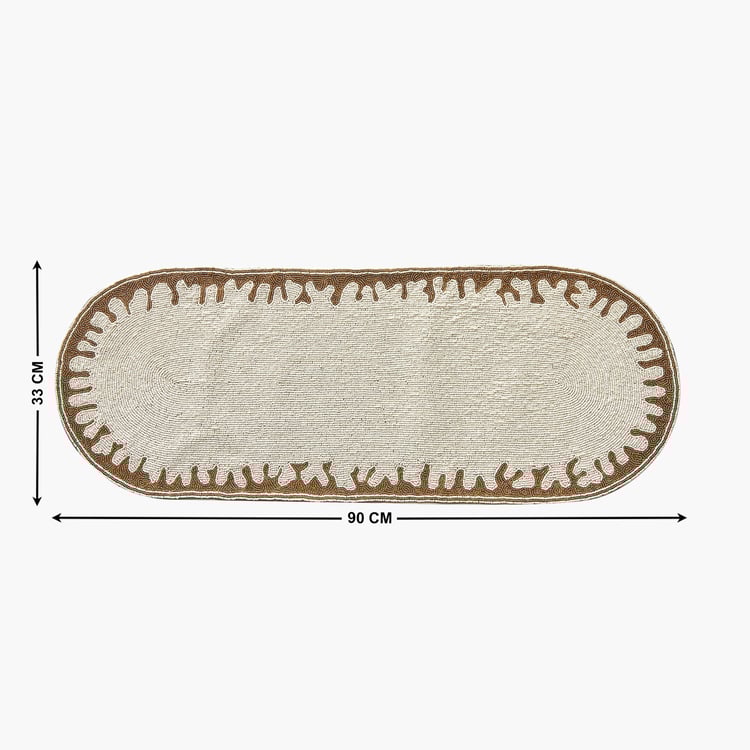 Halcyon Ivoor Beaded Table Runner