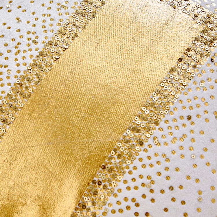 Glimmer Luxe Moderna Velvet Finish Embellished Filled Cushion - 40x40cm
