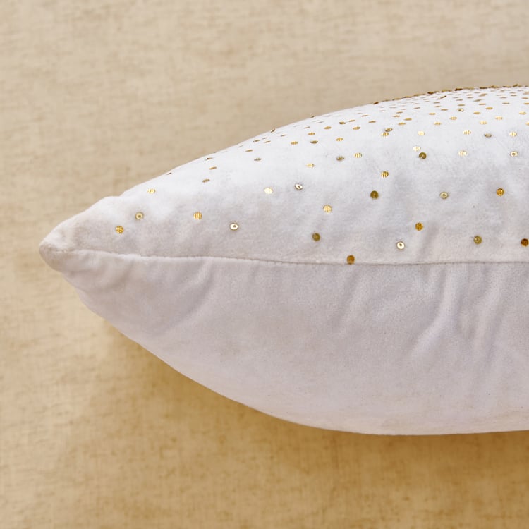 Glimmer Luxe Moderna Velvet Finish Embellished Filled Cushion - 40x40cm