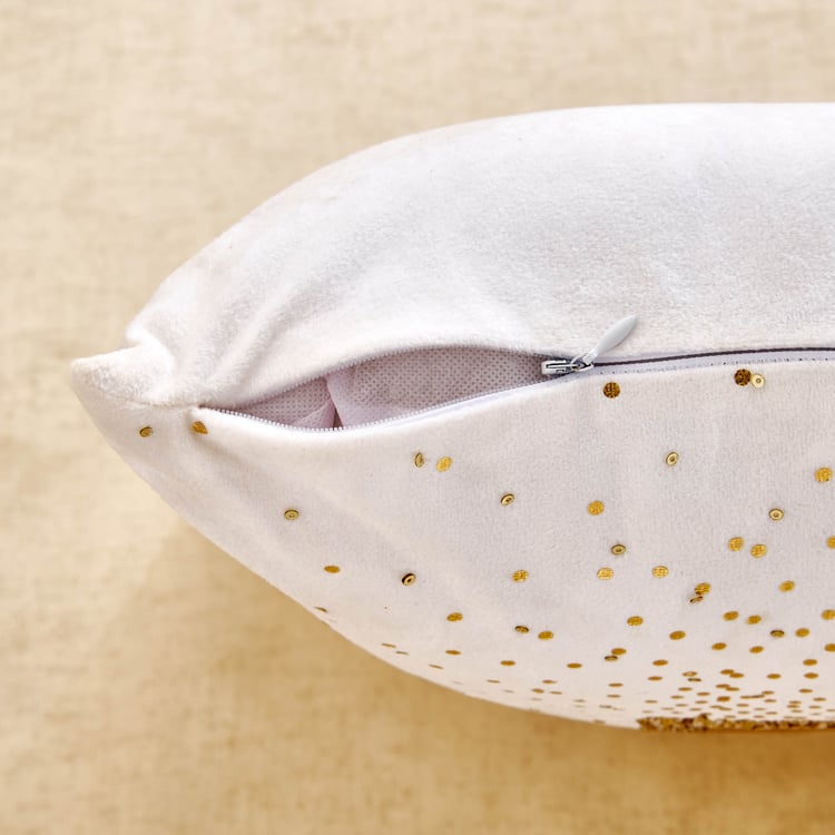 Glimmer Luxe Moderna Velvet Finish Embellished Filled Cushion - 40x40cm