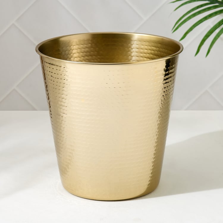 Harbour Royal Stainless Steel Hammered Open Waste Bin - 7L