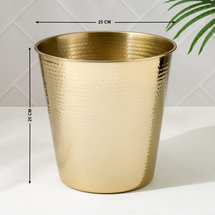 Harbour Royal Stainless Steel Hammered Open Waste Bin - 7L