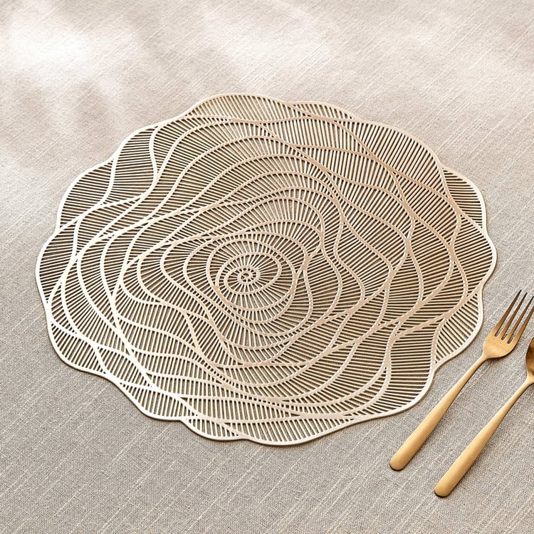 Cinder Concentric PVC Floral Placemat