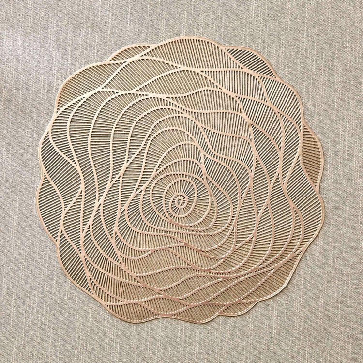 Cinder Concentric PVC Floral Placemat