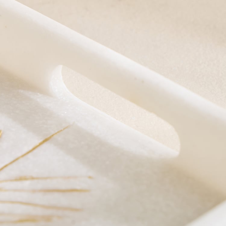 Oro Polyresin Leaf Foil Print Decorative Tray