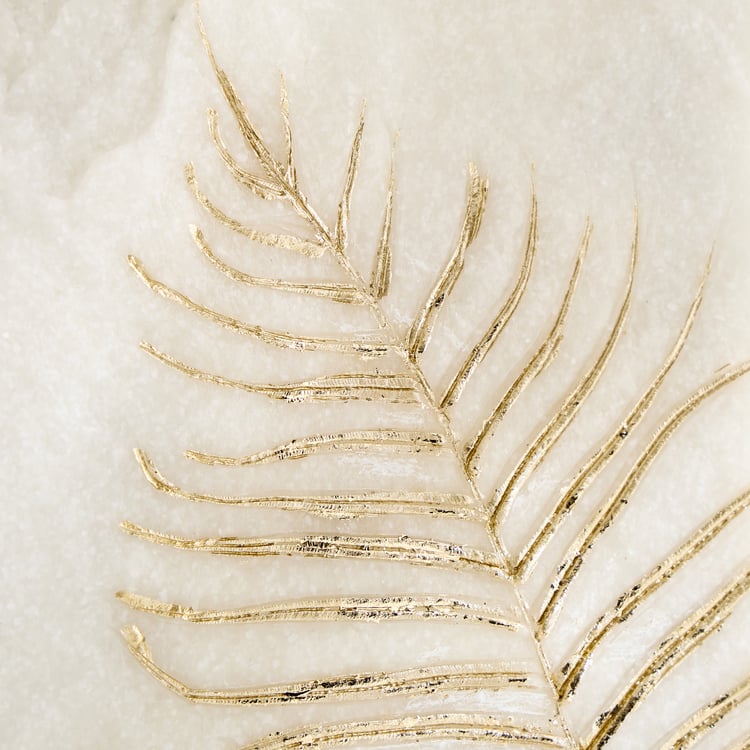 Oro Polyresin Leaf Foil Printed Vase