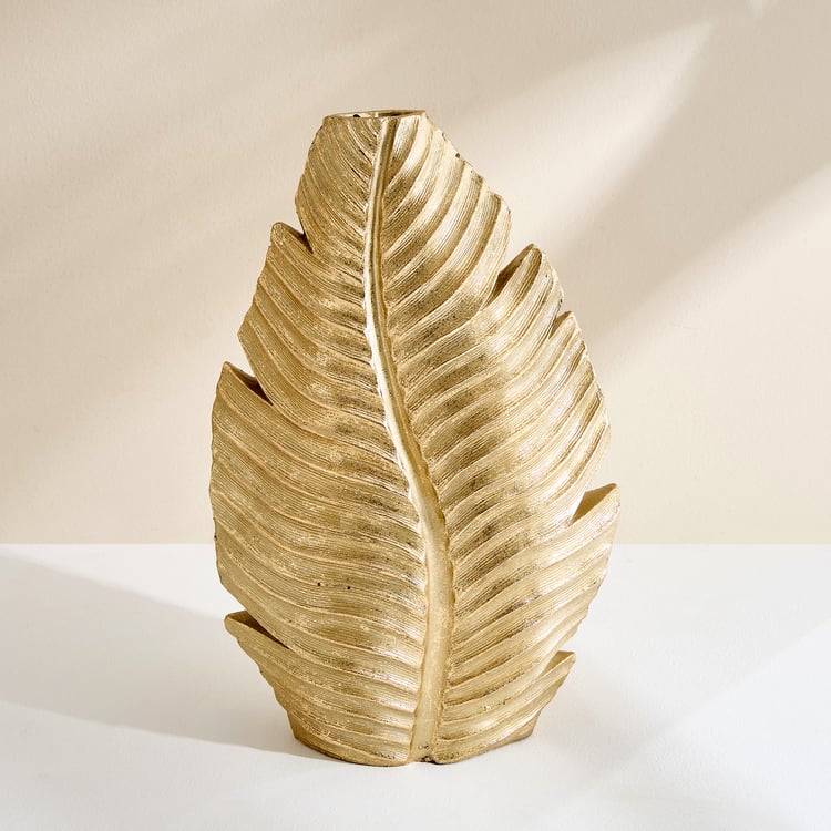Oro Polyresin Leaf Vase - Large