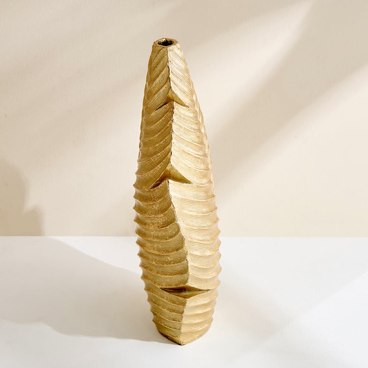 Oro Polyresin Leaf Vase - Large
