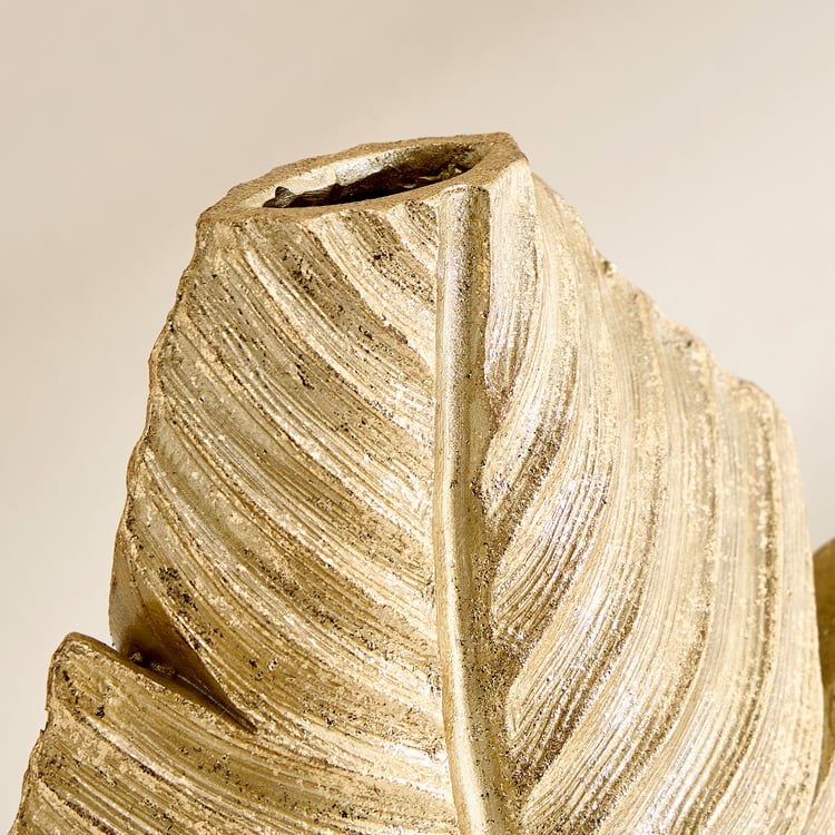 Oro Polyresin Leaf Vase - Large