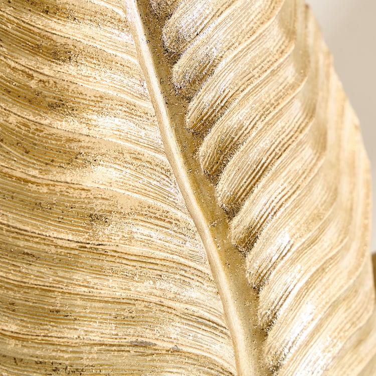 Oro Polyresin Leaf Vase - Large