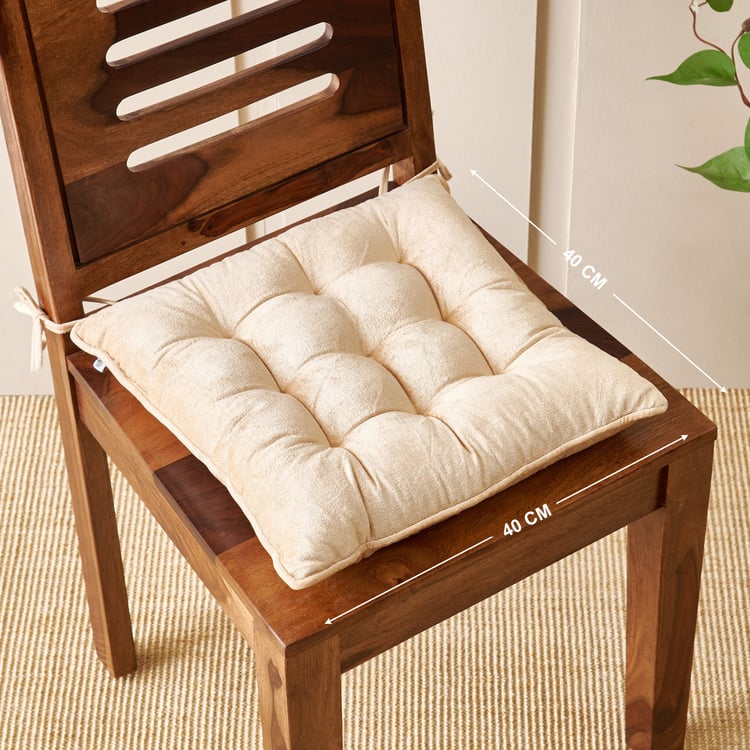 Poise Huehub Velvet Quilted Chair Pad - 40x40cm