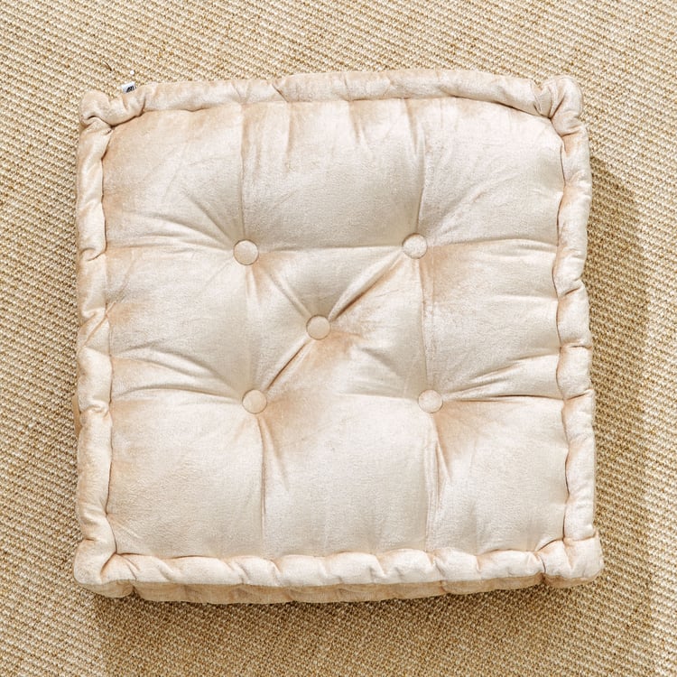 Buy Poise Earthcore Velvet Quilted Floor Cushion - 48x48cm from Home ...