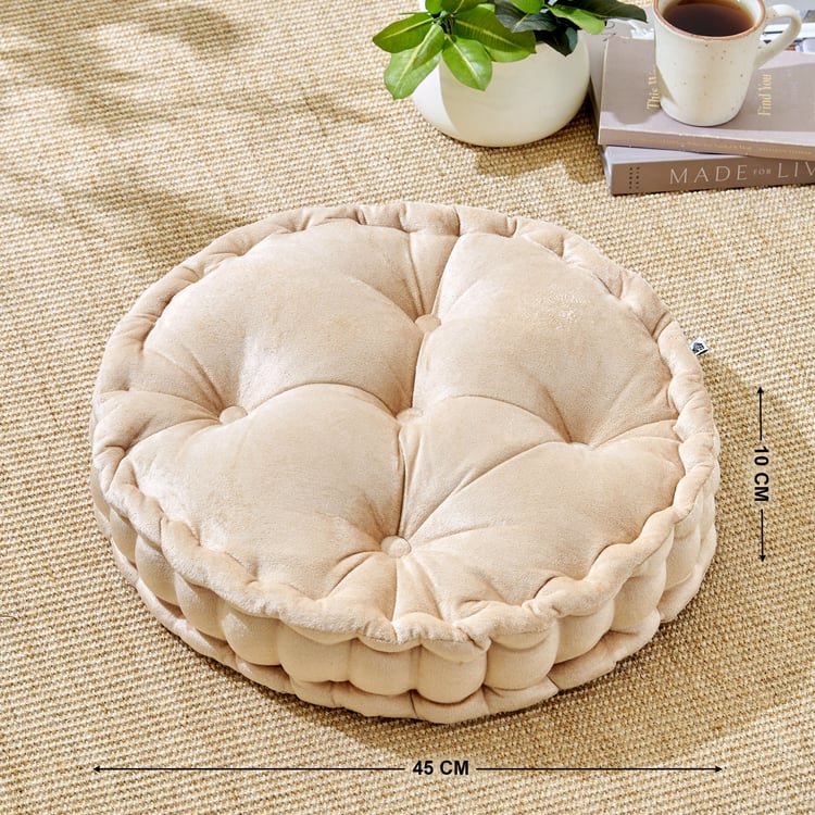 Poise Solidus Velvet Tufted Floor Cushion - 45x10cm