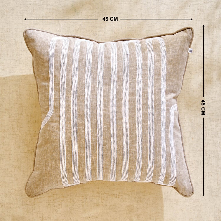 Dew Decor Cordmuse Embroidered Filled Cushion - 45x45cm