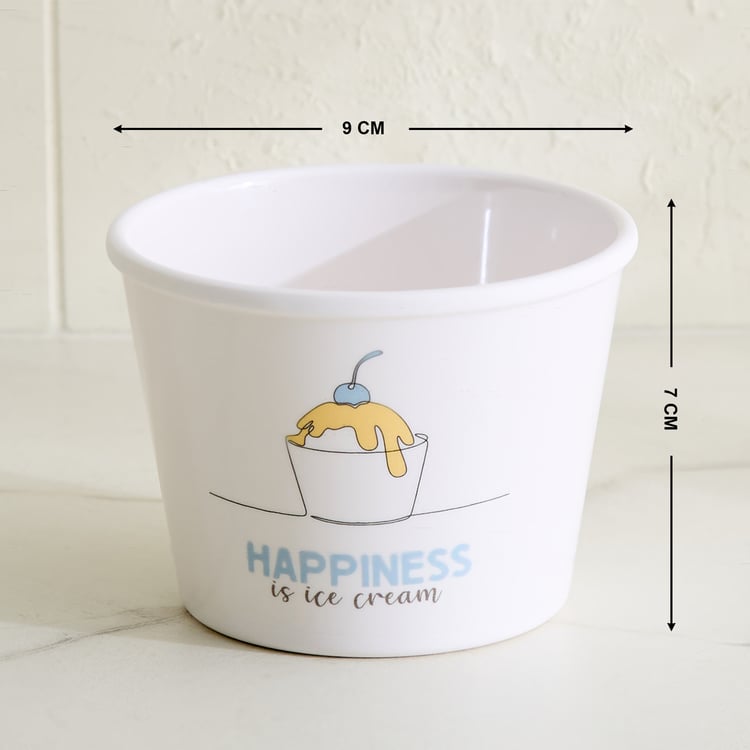 Bakers Pride Veha Set of 4 Melamine Printed Ice Cream Bowls - 225ml