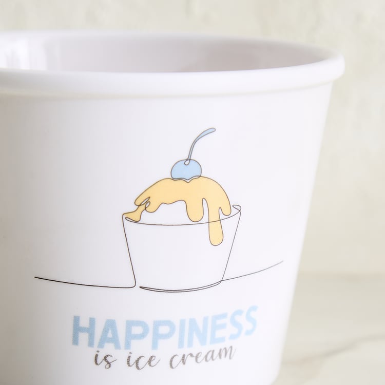 Bakers Pride Veha Set of 4 Melamine Printed Ice Cream Bowls - 225ml