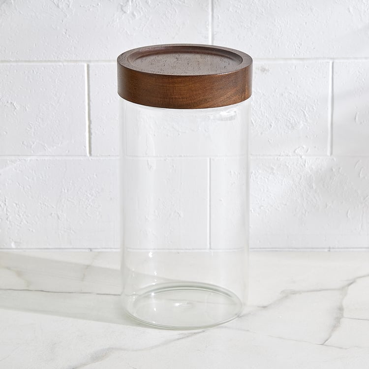 Vault Malva Set of 6 Glass Storage Canisters with Wooden Lid