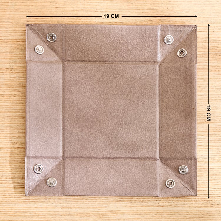 Grain Faux Leather Tray - Medium