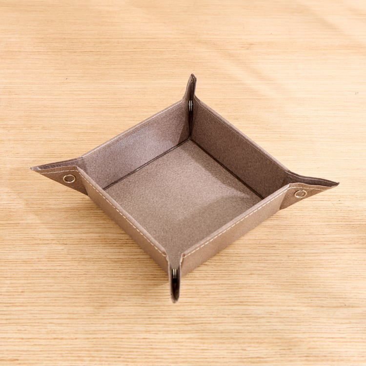 Grain Faux Leather Tray - Medium