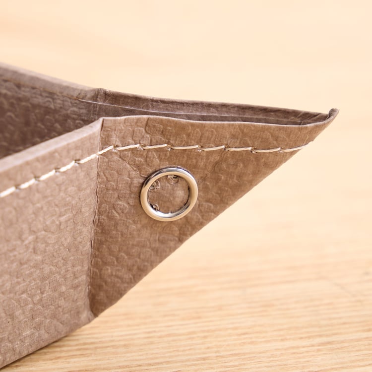 Grain Faux Leather Tray - Medium