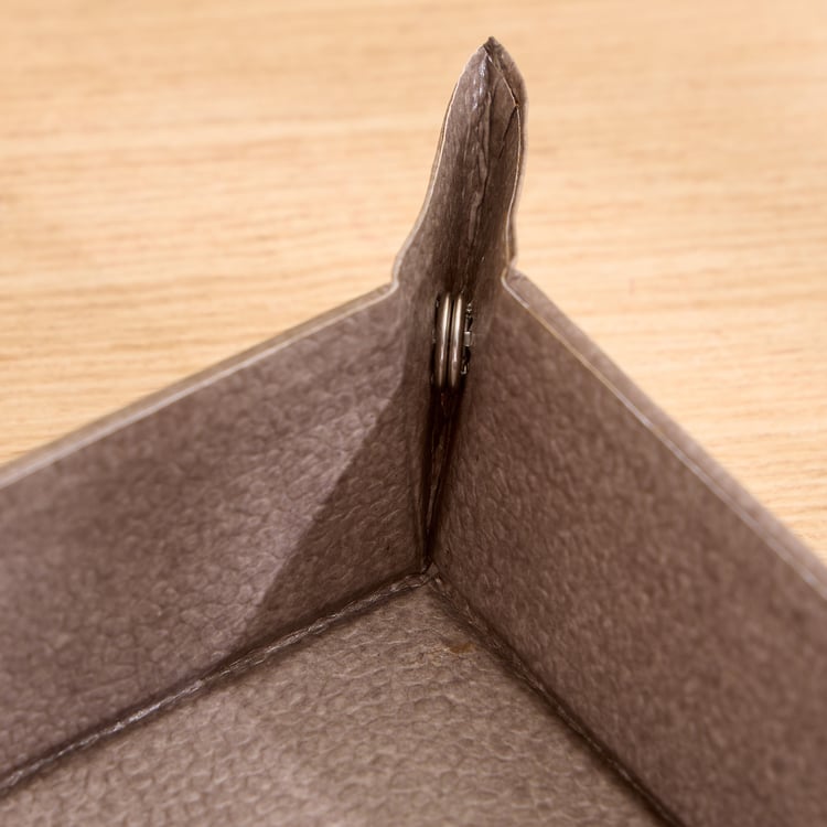 Grain Faux Leather Tray - Large