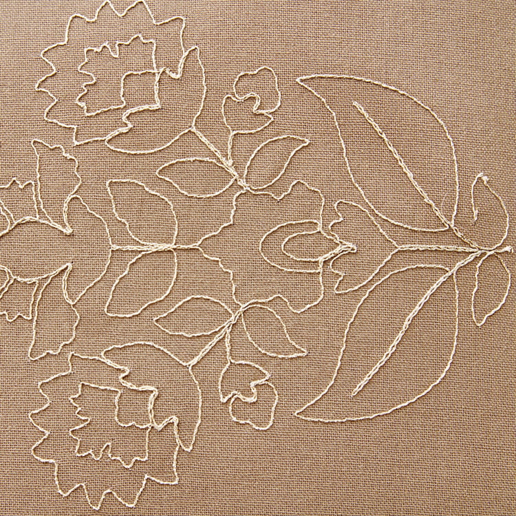 Glimmer Dusk Auria Zari Embroidered Cushion Cover - 40x40cm