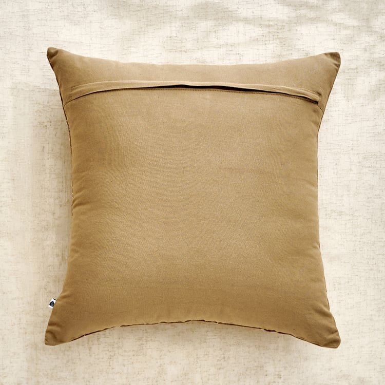 Glimmer Dusk Auria Zari Embroidered Cushion Cover - 40x40cm