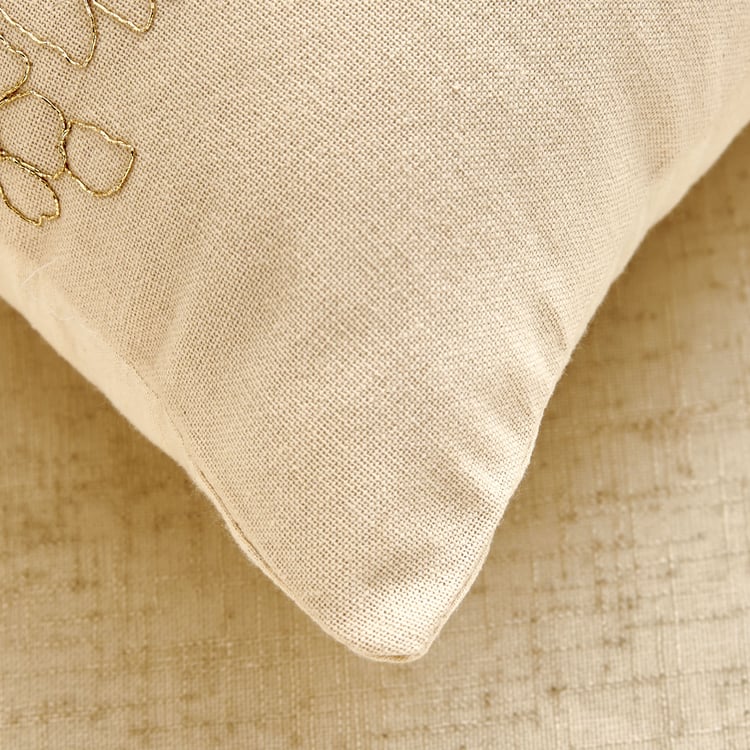 Glimmer Luxe Auria Zari Embroidered Cushion Cover - 50x30cm