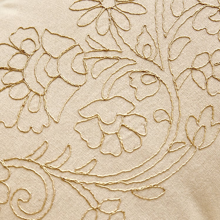 Glimmer Luxe Auria Zari Embroidered Cushion Cover - 50x30cm