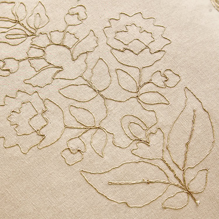Glimmer Luxe Auria Zari Embroidered Cushion Cover - 40x40cm