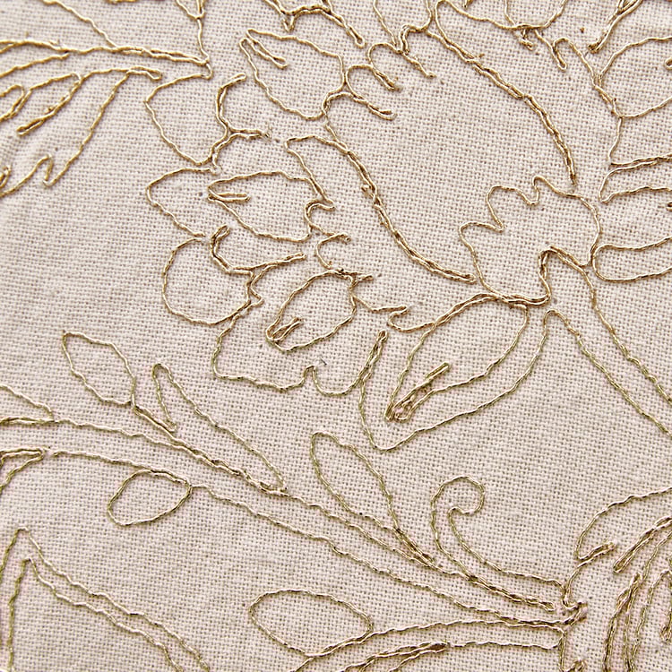 Glimmer Luxe Auria Zari Embroidered Cushion Cover - 40x40cm