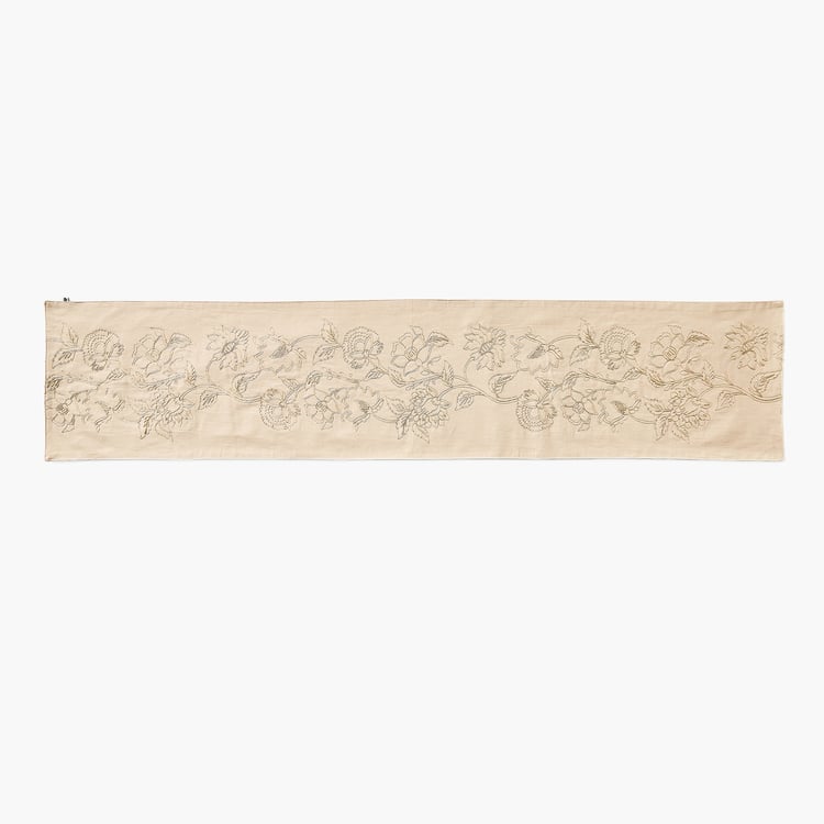 Glimmer Luxe Omna Halo Flor Cotton Embroidered Table Runner