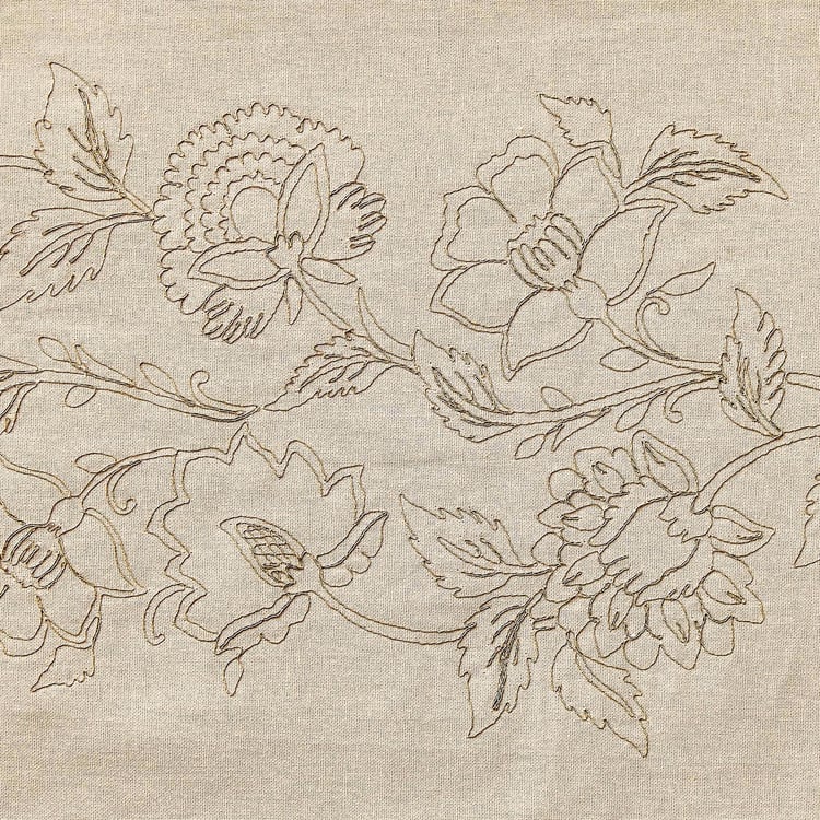 Glimmer Luxe Omna Halo Flor Cotton Embroidered Table Runner