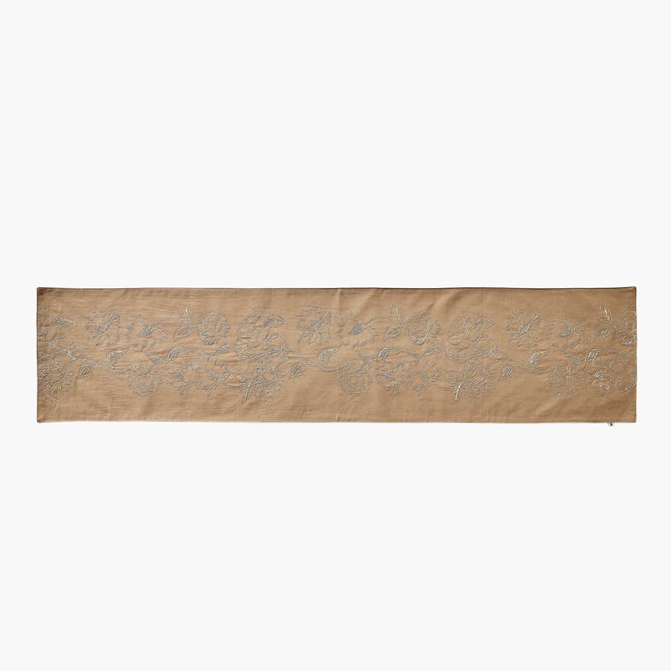Glimmer Dusk Omna Halo Flor Cotton Embroidered Table Runner