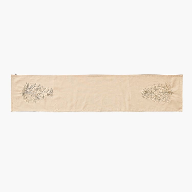 Glimmer Luxe Halo Omna Cotton Embroidered Table Runner