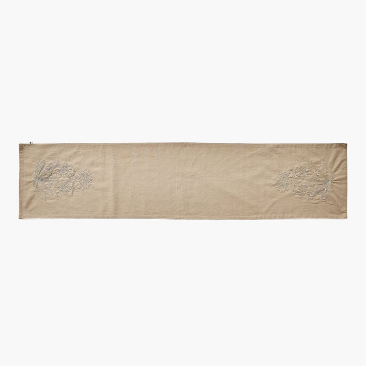 Glimmer Luxe Halo Dusk Omna Cotton Embroidered Table Runner