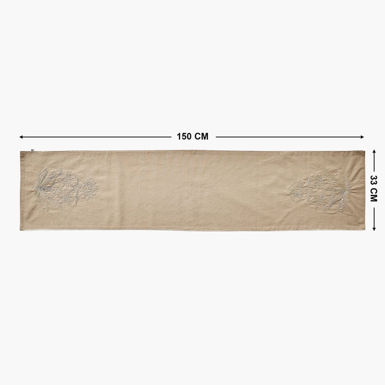 Glimmer Luxe Halo Dusk Omna Cotton Embroidered Table Runner