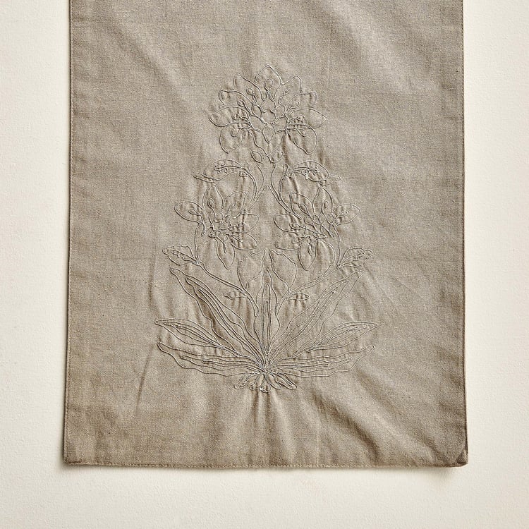 Glimmer Luxe Halo Dusk Omna Cotton Embroidered Table Runner