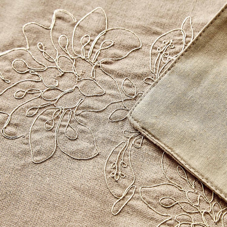 Glimmer Luxe Halo Dusk Omna Cotton Embroidered Table Runner