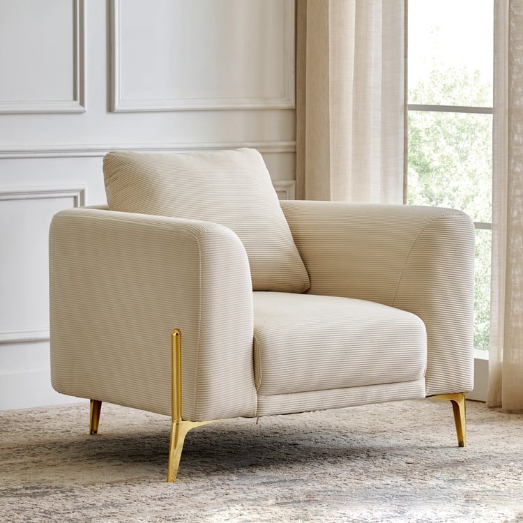 Modern Radiance NXT Fabric 1-Seater Sofa - Cream