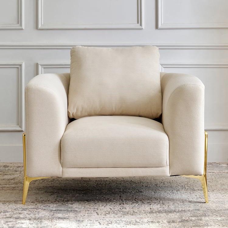 Modern Radiance NXT Fabric 1-Seater Sofa - Cream