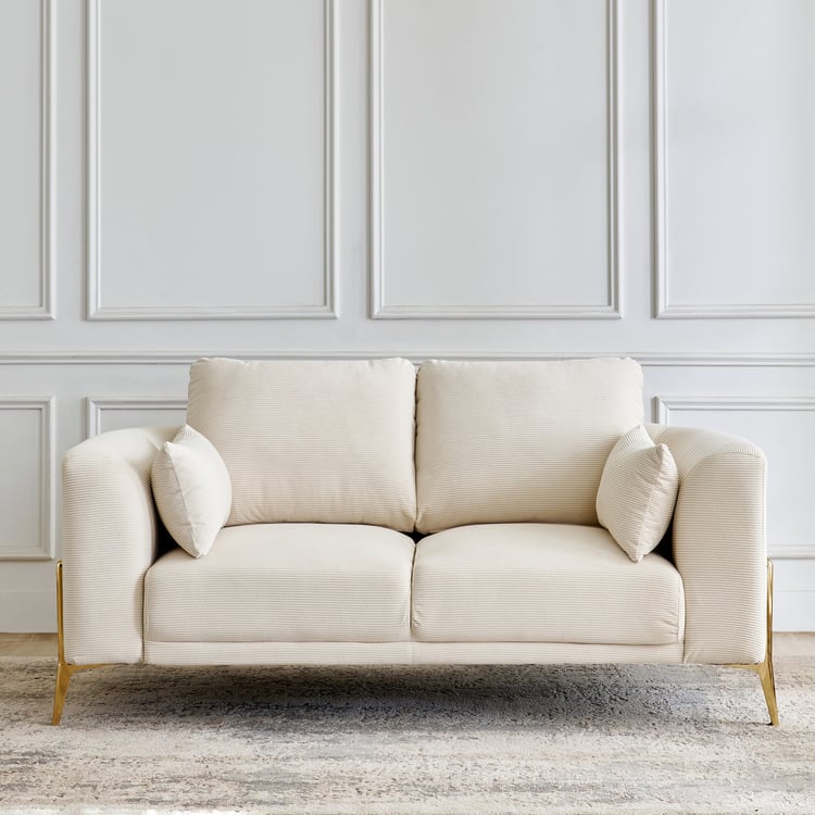 Modern Radiance NXT Fabric 2-Seater Sofa with Cushions - Cream