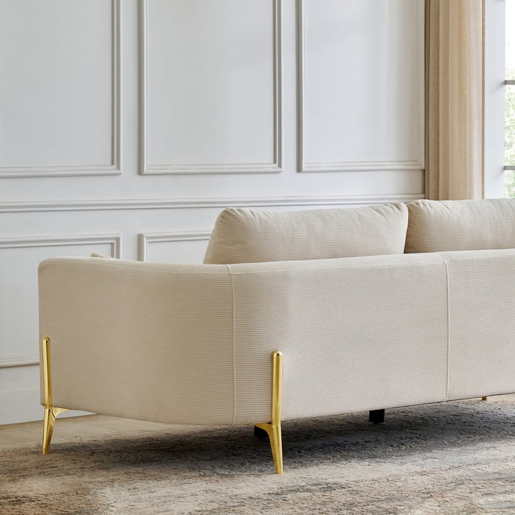 Modern Radiance NXT Fabric 3-Seater Sofa with Cushions - Cream
