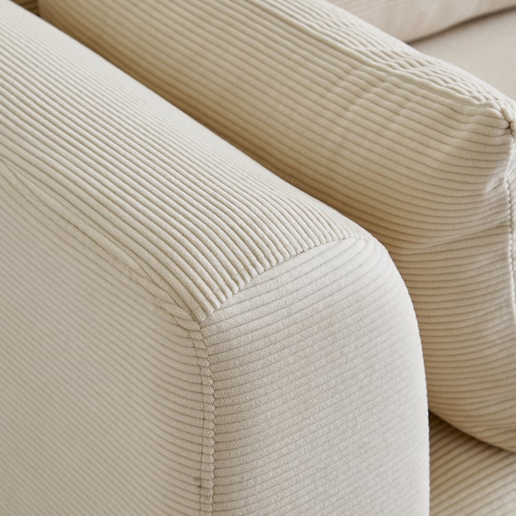 Modern Radiance NXT Fabric 3-Seater Sofa with Cushions - Cream