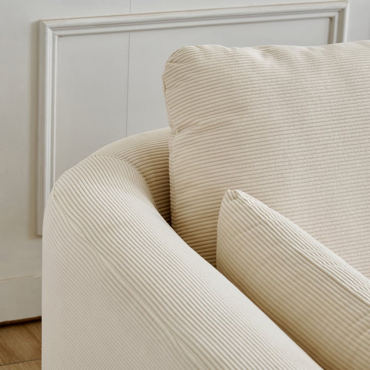 Modern Radiance NXT Fabric 3-Seater Sofa with Cushions - Cream