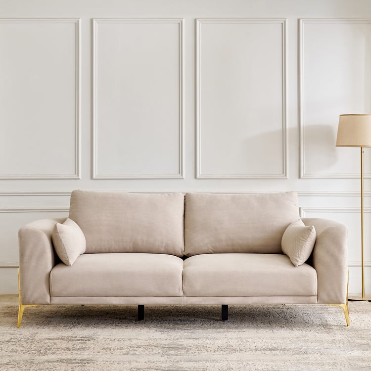 Modern Radiance NXT Fabric 3-Seater Sofa with Cushions - Brown
