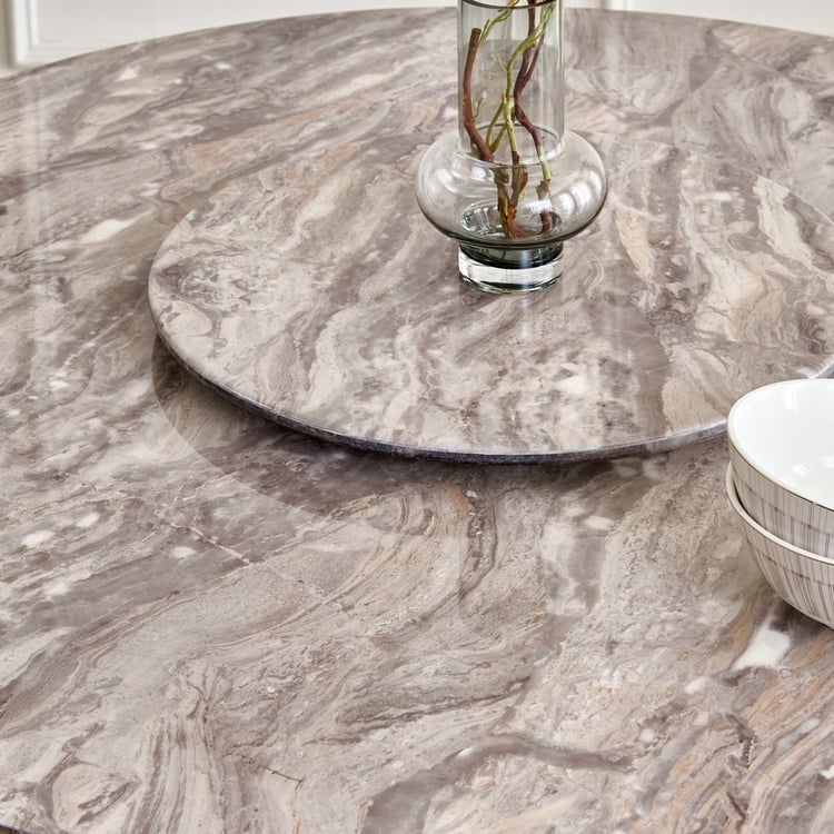 Clair De Lune Faux Marble Top 6-Seater Dining Table - Beige