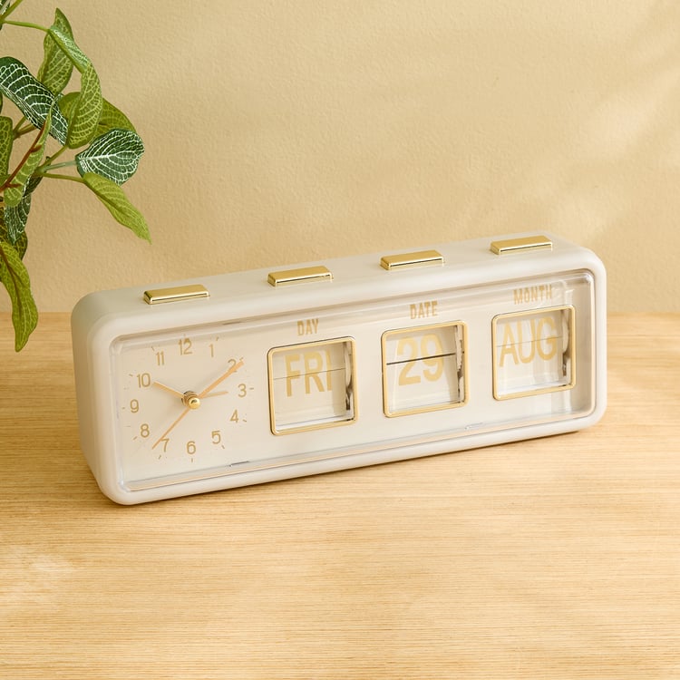Casablanca Glimmer Table Clock with Day and Date - 24x6x9cm